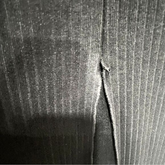 ZARA Black Ribbed Knit Sweater Midi Dress – Long Sleeve V-Neck with Front Slit M - Picture 14 of 14